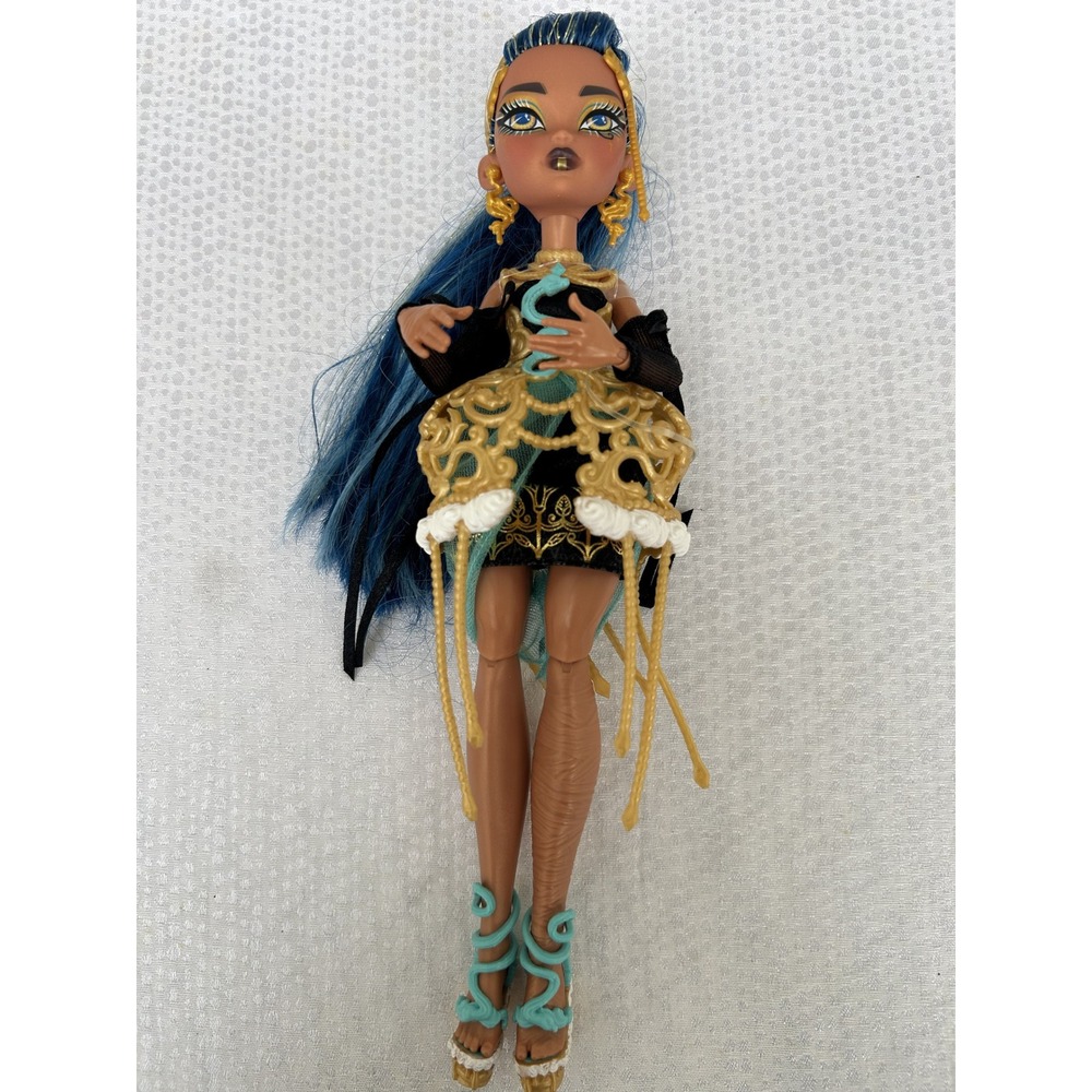 Monster High G3 Cleo De Nile Monster Ball Doll Blue Hair Gold Cage Dress